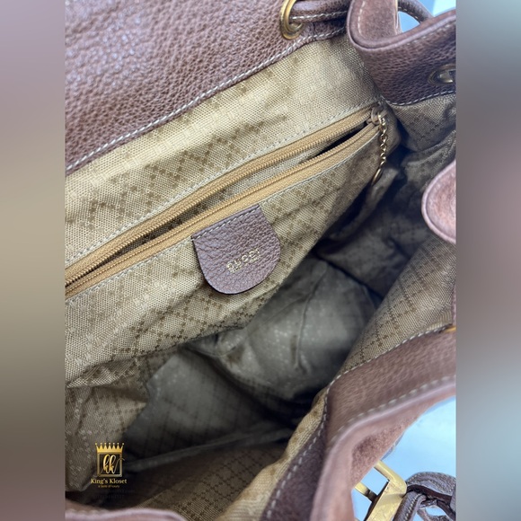Gucci bamboo suede leather backpack main image 4